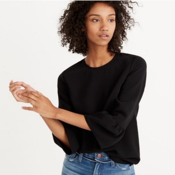 Madewell Tops - Madewell Bell-Sleeve Top in Black